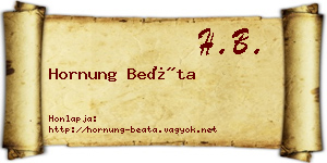 Hornung Beáta névjegykártya