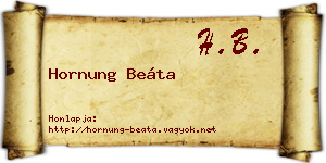 Hornung Beáta névjegykártya