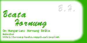 beata hornung business card