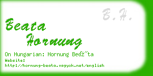 beata hornung business card